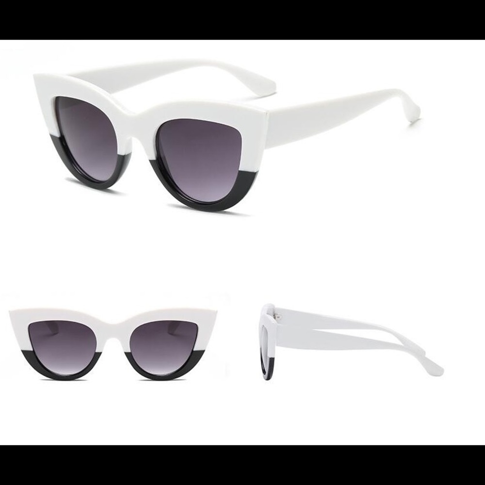 Cat Eye Sunglasses black and white